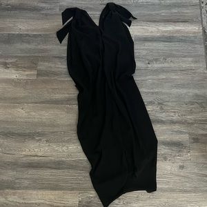 Hatch High Low Midi Dress Black